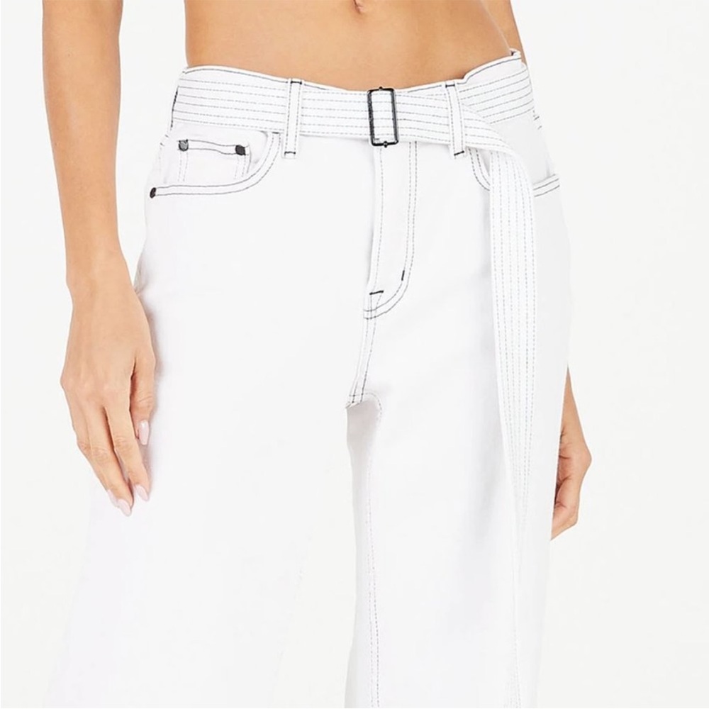 Cotton Citizen | White Boyfriend Jean Belted Straight Leg Made in USA 26